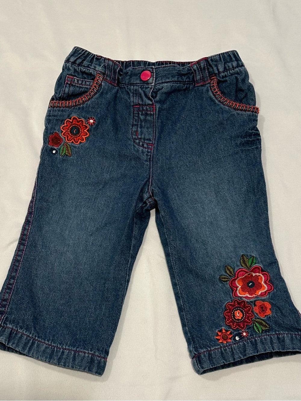 Floral Embroidered Jeans 12Month